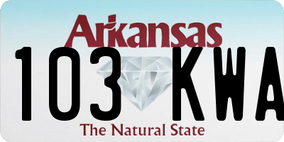 AR license plate 103KWA