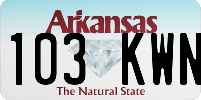 AR license plate 103KWN