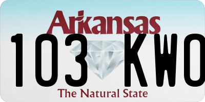 AR license plate 103KWO