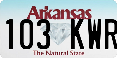 AR license plate 103KWR