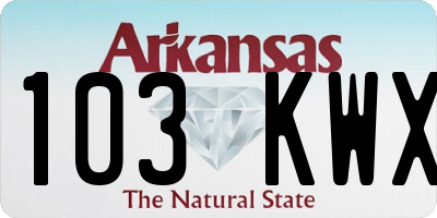 AR license plate 103KWX