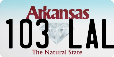 AR license plate 103LAL