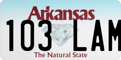 AR license plate 103LAM