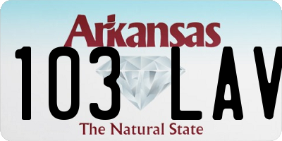 AR license plate 103LAV
