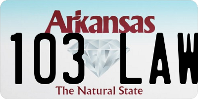 AR license plate 103LAW