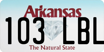 AR license plate 103LBL
