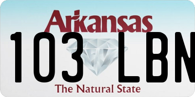 AR license plate 103LBN