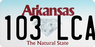 AR license plate 103LCA
