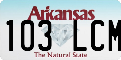 AR license plate 103LCM