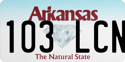 AR license plate 103LCN
