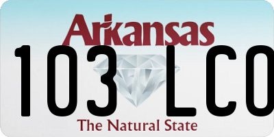AR license plate 103LCO
