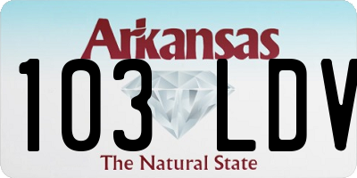 AR license plate 103LDV