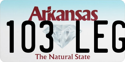 AR license plate 103LEG