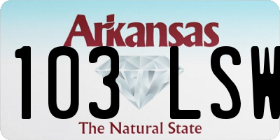 AR license plate 103LSW