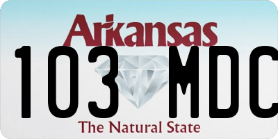 AR license plate 103MDC