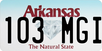 AR license plate 103MGI