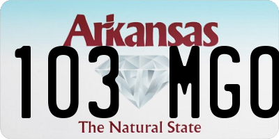 AR license plate 103MGO
