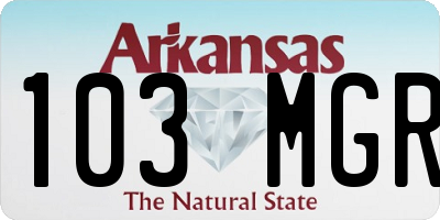 AR license plate 103MGR
