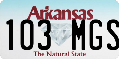AR license plate 103MGS