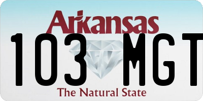 AR license plate 103MGT
