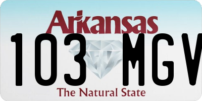 AR license plate 103MGV