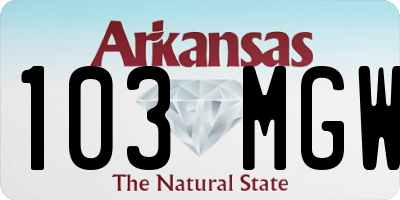 AR license plate 103MGW