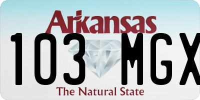 AR license plate 103MGX