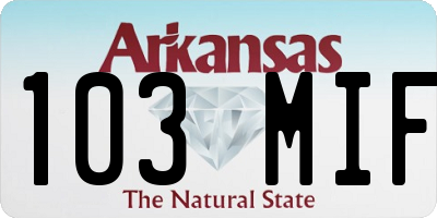 AR license plate 103MIF