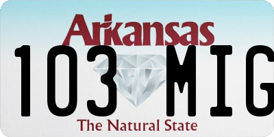 AR license plate 103MIG