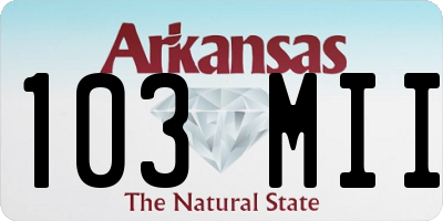 AR license plate 103MII