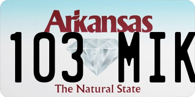 AR license plate 103MIK