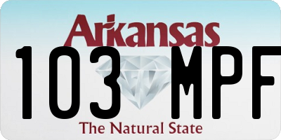 AR license plate 103MPF