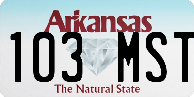 AR license plate 103MST