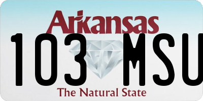 AR license plate 103MSU