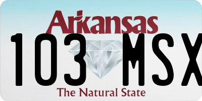 AR license plate 103MSX