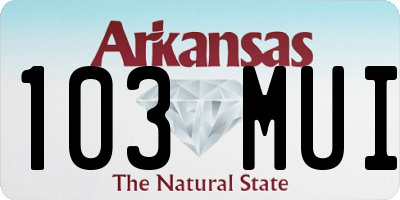 AR license plate 103MUI