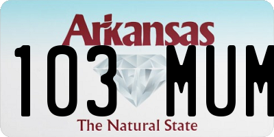 AR license plate 103MUM
