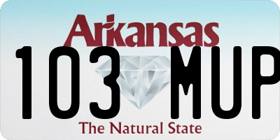 AR license plate 103MUP
