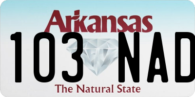 AR license plate 103NAD