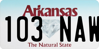 AR license plate 103NAW