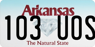 AR license plate 103UOS