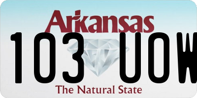 AR license plate 103UOW