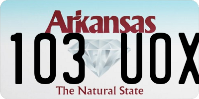 AR license plate 103UOX