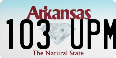 AR license plate 103UPM
