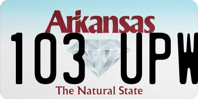 AR license plate 103UPW