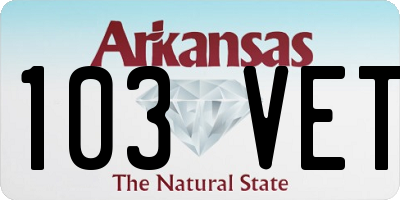 AR license plate 103VET