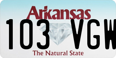 AR license plate 103VGW