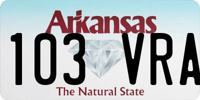 AR license plate 103VRA