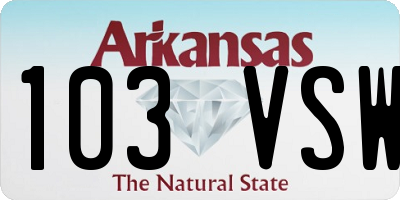 AR license plate 103VSW