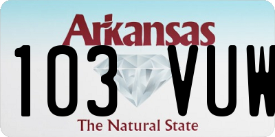 AR license plate 103VUW